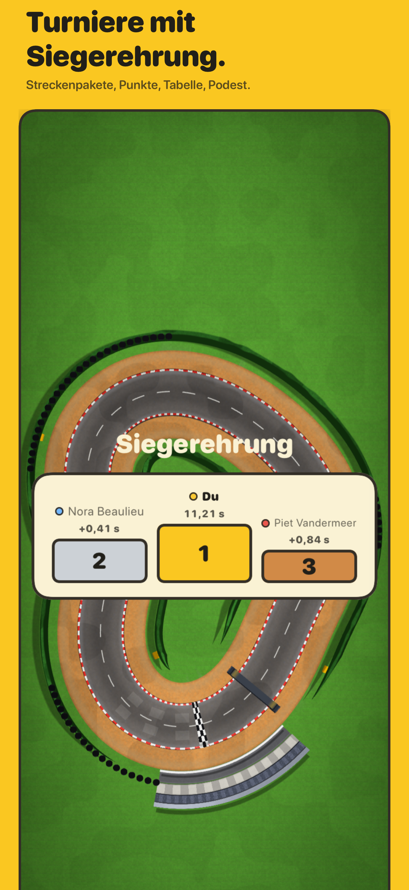 Die Siegerehrung mit Podest