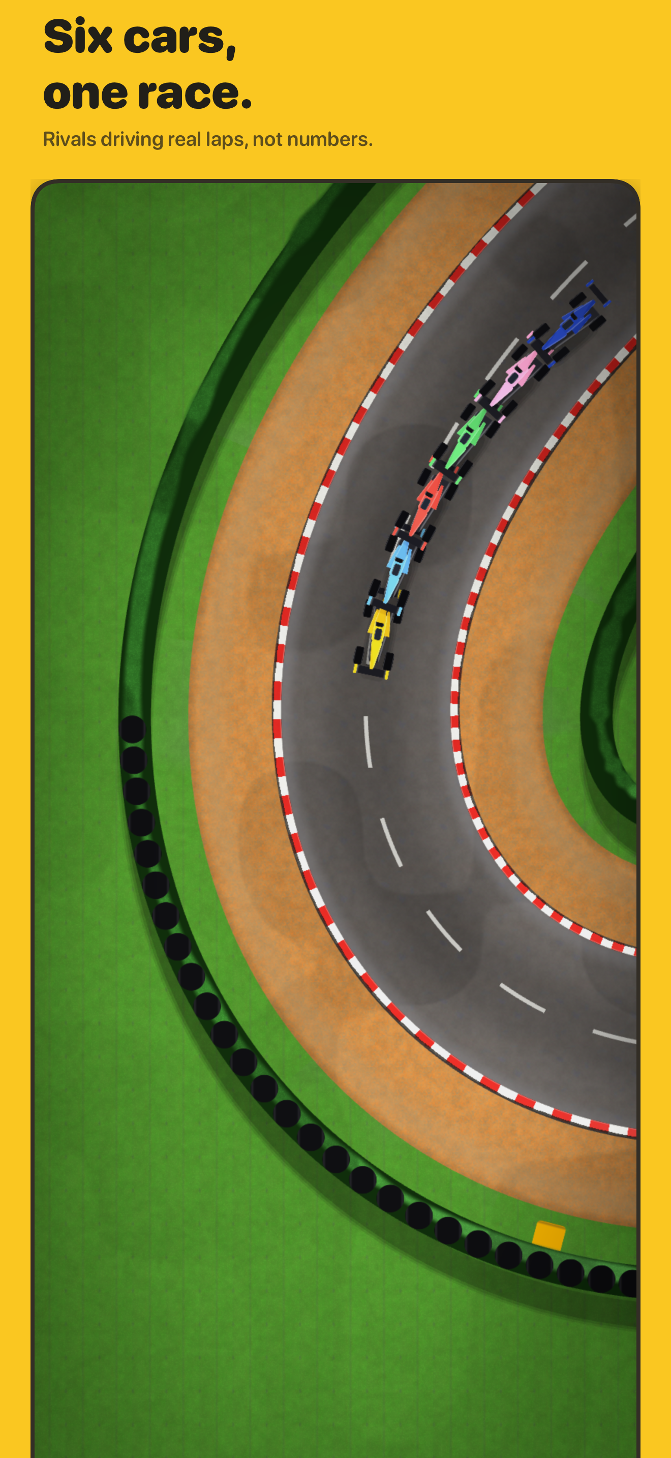 Six cars racing